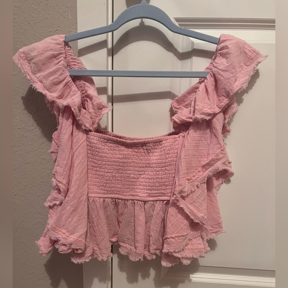 Free People 100% Cotton Make Waves Reversible Crop Top Babydoll Top - Picture 4 of 12